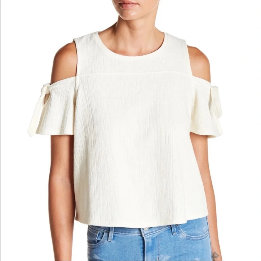 Madewell Skylark Cold Shoulder Cream Top - Picture 1 of 5